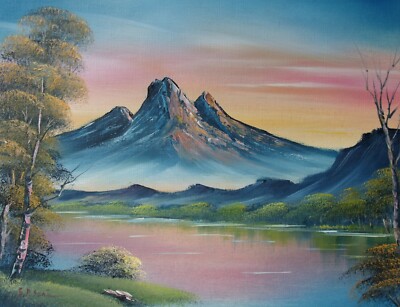 ORIGINAL OIL PAINTING - Golden Peaks by SP Soni