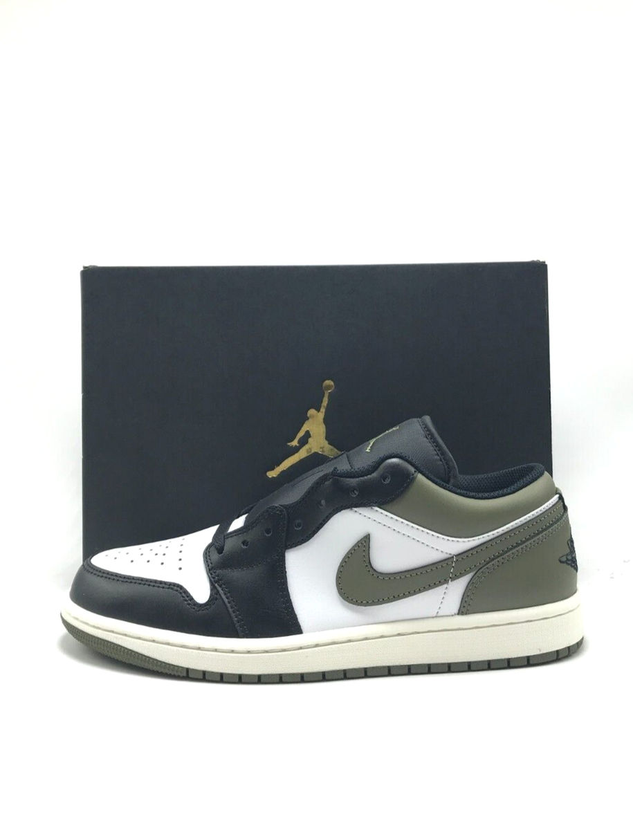Size 10.5 - Air Jordan 1 Low Black Toe Medium Olive for sale
