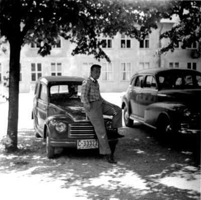 1950's Photo Fiat 500 C Topolino Belvedere Wood Classic Cars Snapshot B&W