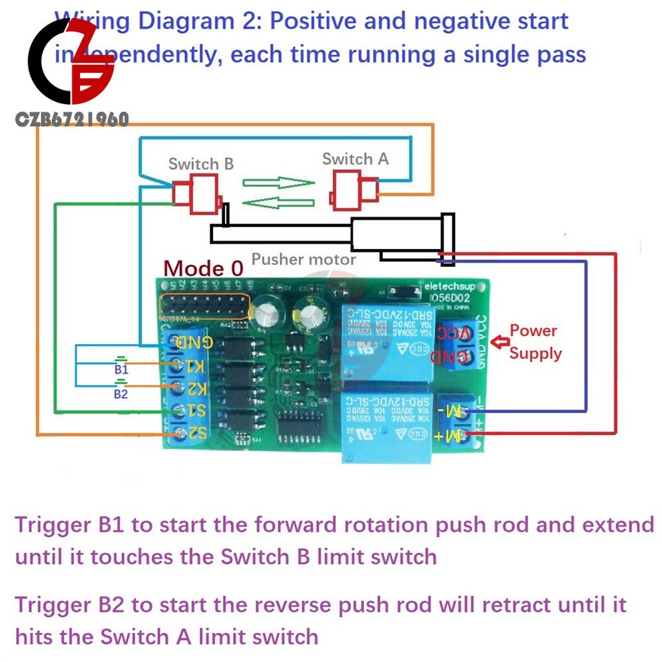 DC12V/24V Motor Controller Relay Board Forward Reverse Control Limit ...