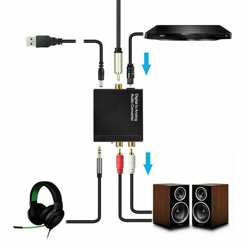 DE Digital Zu Analog Audio Konverter Wandler Optisch Toslink Koaxial Auf RCA 1:2 - Bild 6 von 13
