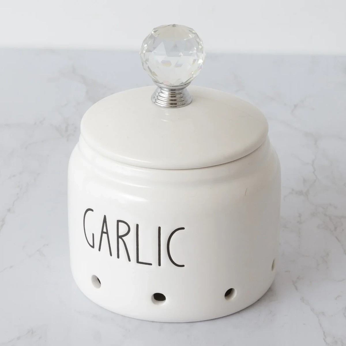 New Rae Dunn INSPIRED Farmhouse GARLIC KEEPER CANISTER Jar Crock