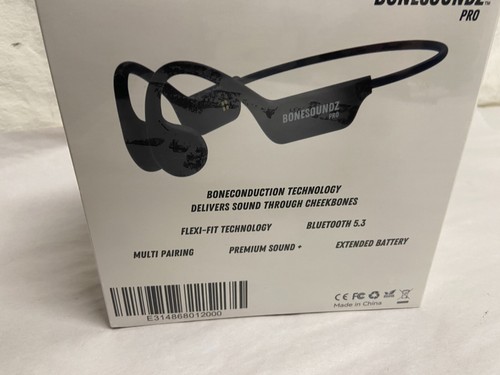 BoneSoundz Pro Bone Conduction Headphones Black New - 第 3/5 張圖片