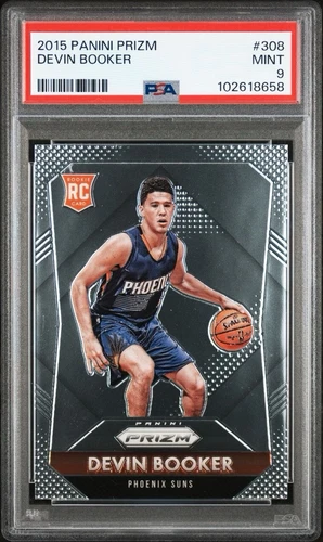2015-16 Prizm Devin Booker Rookie Card Suns PSA 9 MINT
