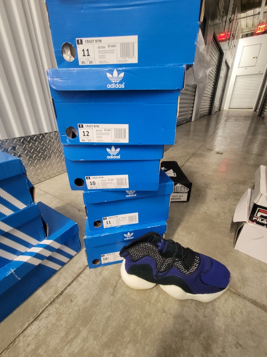 Adidas Crazy BYW X Shoes Mens Size 12.5 Blue Basketball Sneakers B37550 Athletic ADIDAS ORIGINAL CRAZY BYW PRIMEKNIT B37550 RAEL PURPLE/CORE  main image 3
