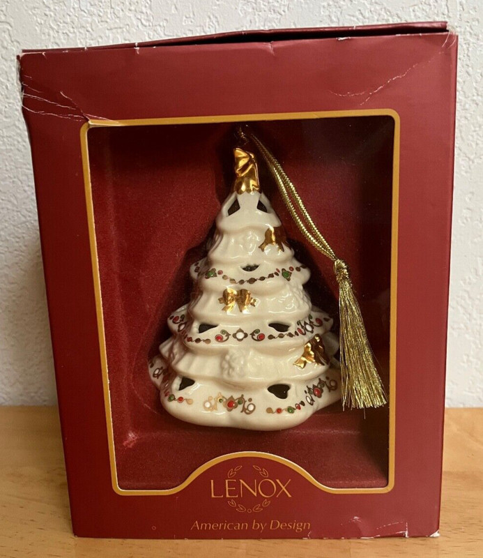 NEW LENOX PORCELAIN ORNAMENT CHINA JEWELS CHRISTMAS TREE
