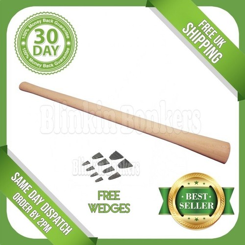 PICK AXE & FREE WEDGES HANDLE SOLID WOODEN WOOD UNIVERSAL HEAVY DUTY