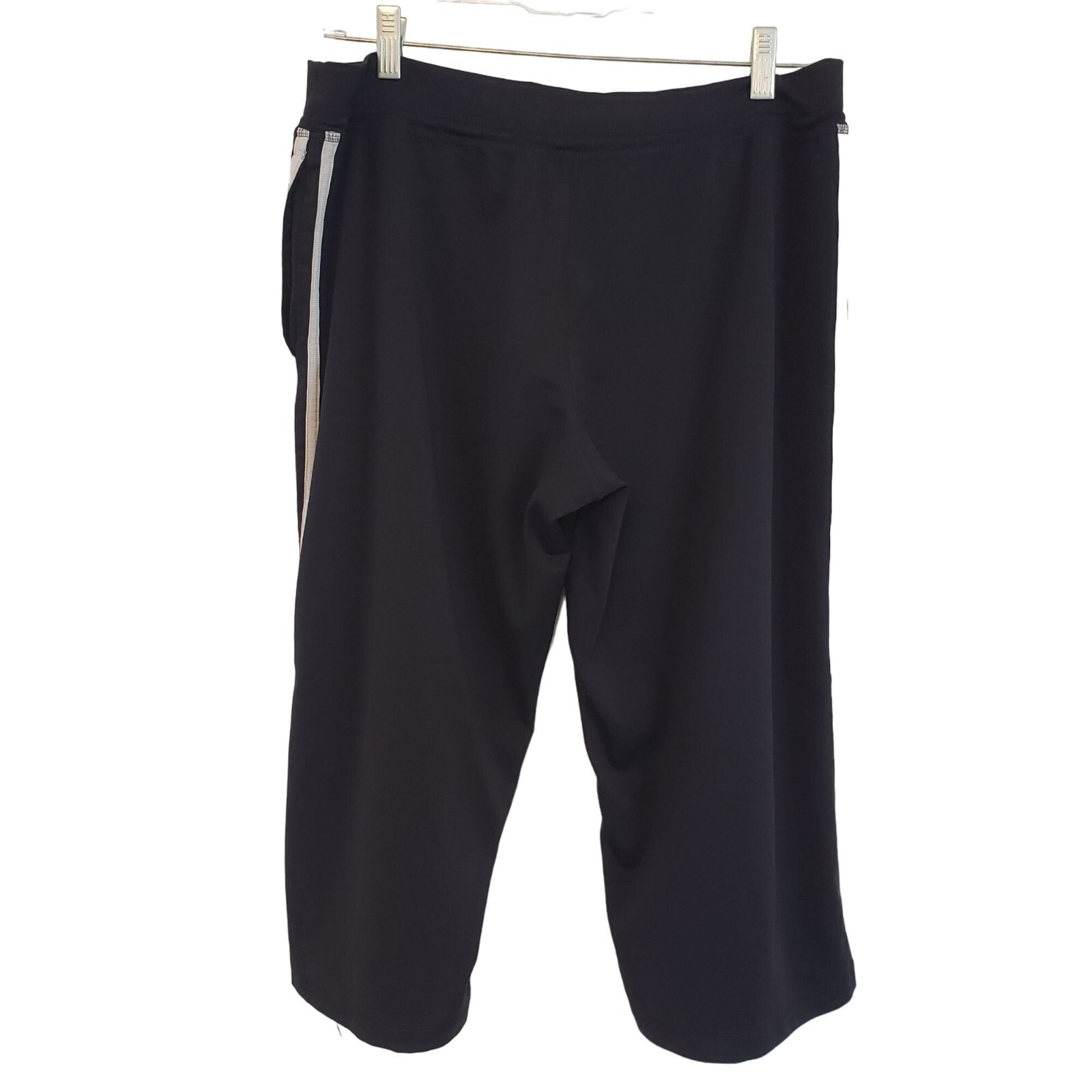 Adidas Womens Clima365 Black Crop Athletic Pants Size L Drawstring