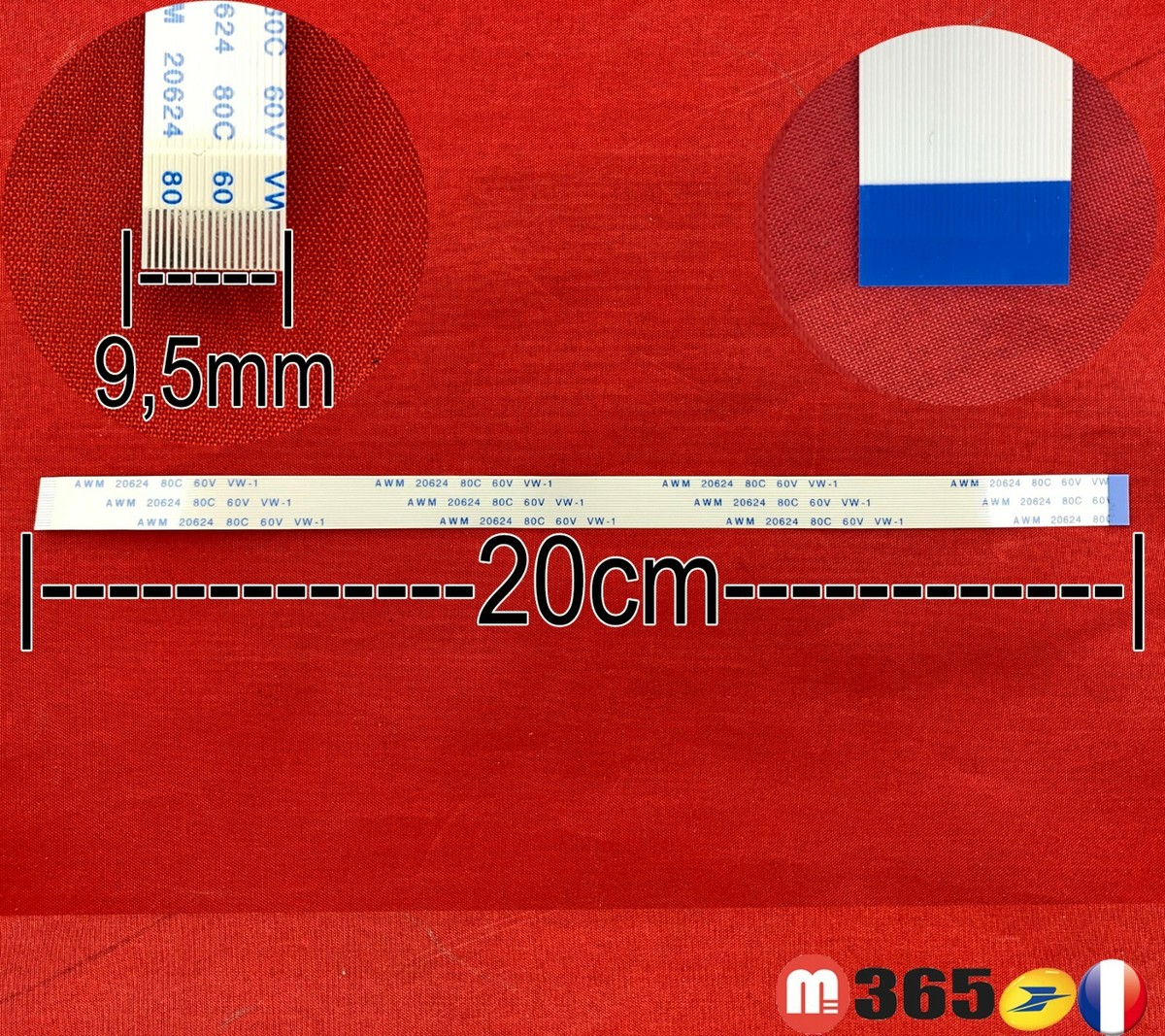 Nappe Universelle 18 Pins - Dimensions 20 Cm X 0,95 Cm - Connecteurs Face-à-face - Neuf