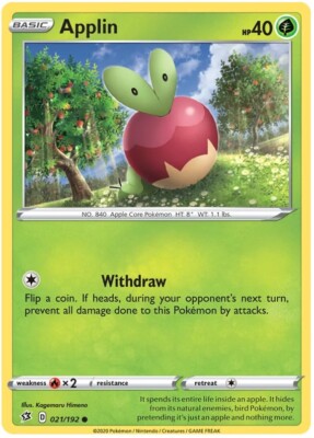 Applin Pokemon TCG Card 021/192
