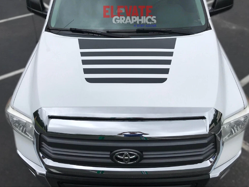Calcomanías para Toyota Tundra capó central rayas vinilo gráficos pegatinas 2014-2021 Foto 2 de 4