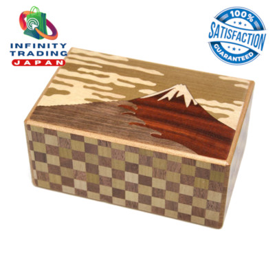 Japanese Wooden Puzzle Cube Box mini (Secret Steps to open: 21)