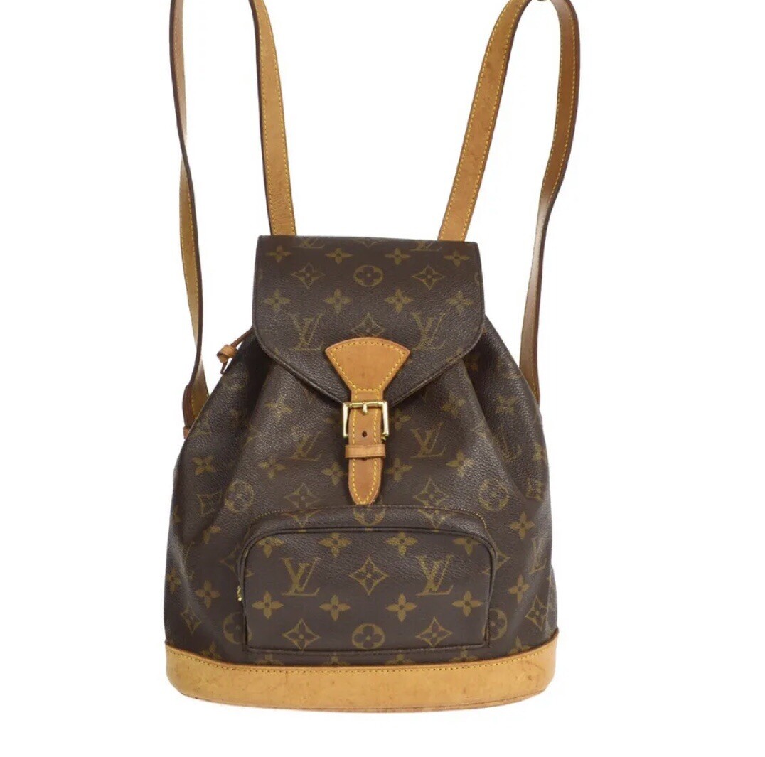 Authentic LOUIS VUITTON MONTSOURIS MM BACKPACK BAG PURSE MONOGRAM