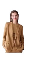 J CREW Womens 2 Tan Alfie Blazer in Gramercy BK026 Relaxed Fit single button