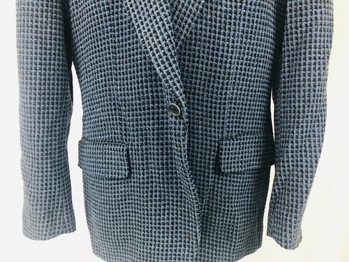 Lubiam LBM Italy Blue Check Wool Blend 1 Button Blazer Jacket US 40R, EURO 50R - Picture 2 of 8
