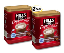 HILLS BROS Sugar-Free Instant Cappuccino Mix, Double Mocha 12oz 2 PACKS 