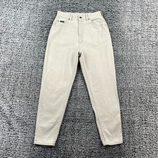 Vintage Lee Jeans Womens 10P Ivory High Rise Tapered Mom USA 80s Cowgirl