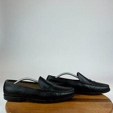 Mens Allen Edmonds Granby Black Leather Dress Moc Toe Loafers Shoe Size 12 D GUC