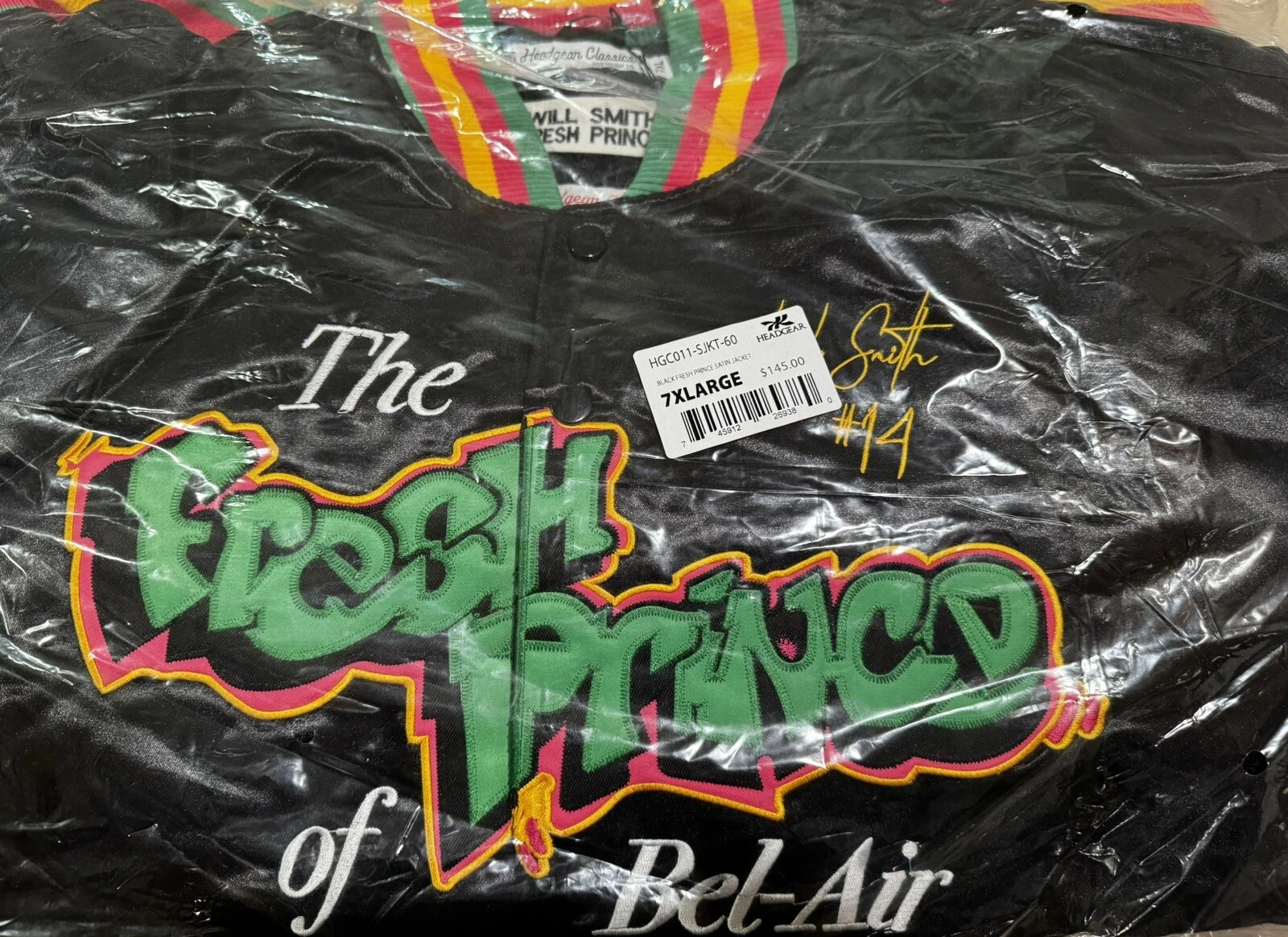 Men's Headgear Classics. The Fresh Prince of Bel Air Jersey Satin Jacket S.7XL - product detail image 10