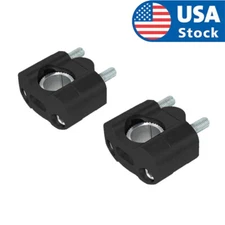 Black New Motorcycle Handlebar Bar Clamps Mounts Risers 7/8" To 1 1/8" Adaptor