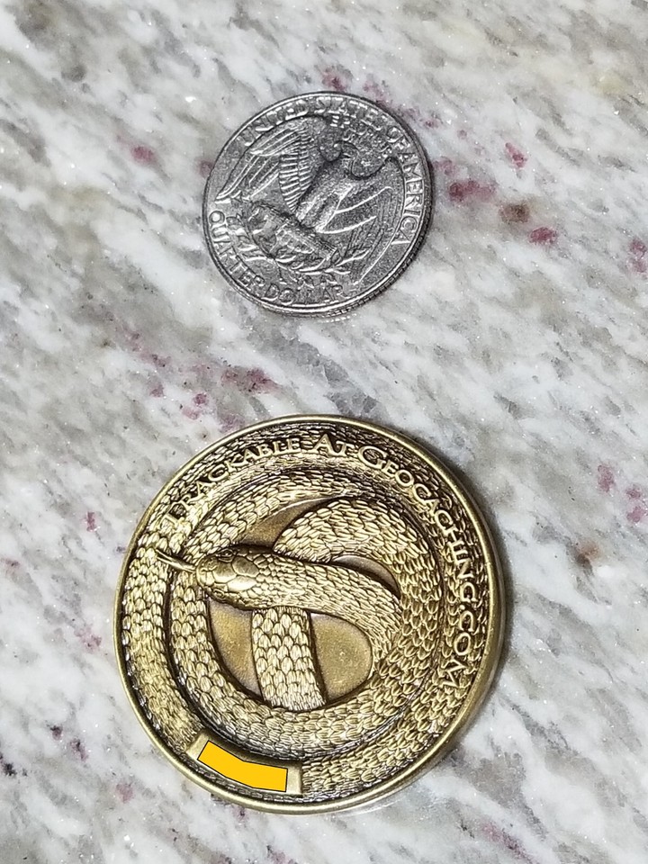 Mega Generic Geocoin 2015- Antique Silver LE - geocaching