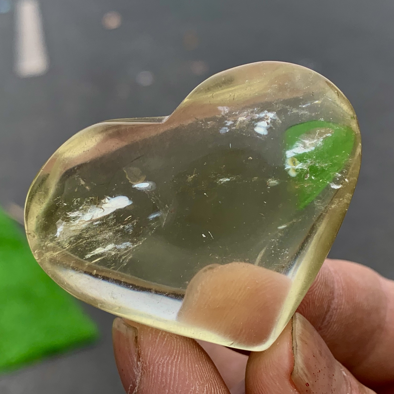 56G Natural Yellow Quartz Citrine Heart-Shaped Mineral for Healing Energy