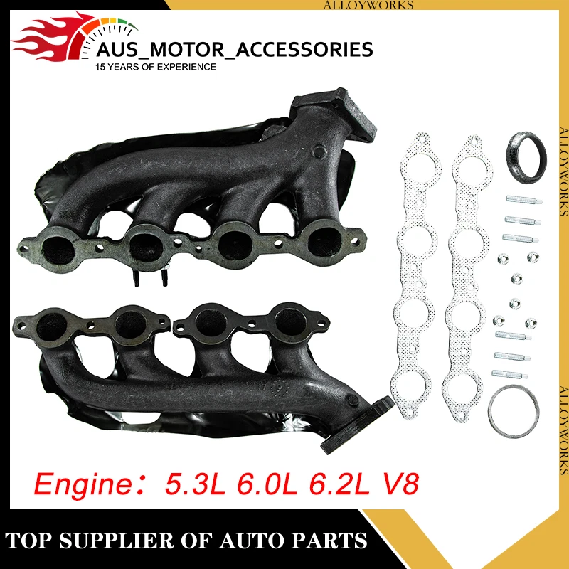 Juego de colectores de escape L+R para Chevy Silverado GMC Sierra Tahoe 1500 2500 99-2013 Foto 2 de 4