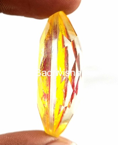Rutilated Quartz Certified 63 Ct Marquise Cut Bi-Color Gems Superb Quality 4JUI - Picture 4 of 9