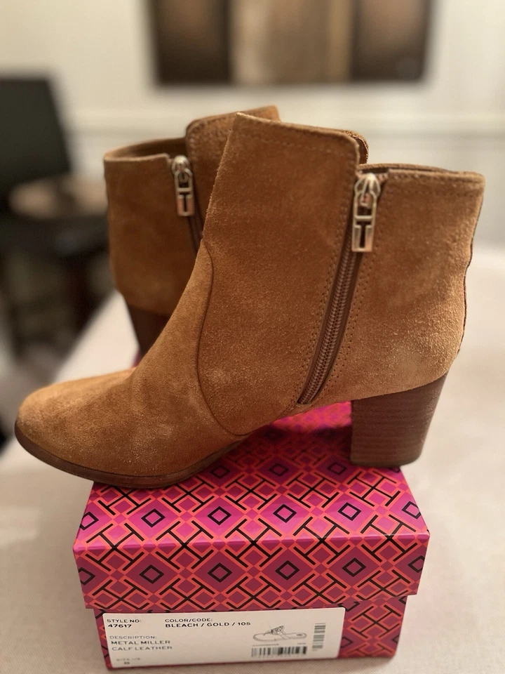 Botines de gamuza marrón para mujer Tory Burch Sabe al tobillo talla 8 en excelente estado Foto 4 de 4
