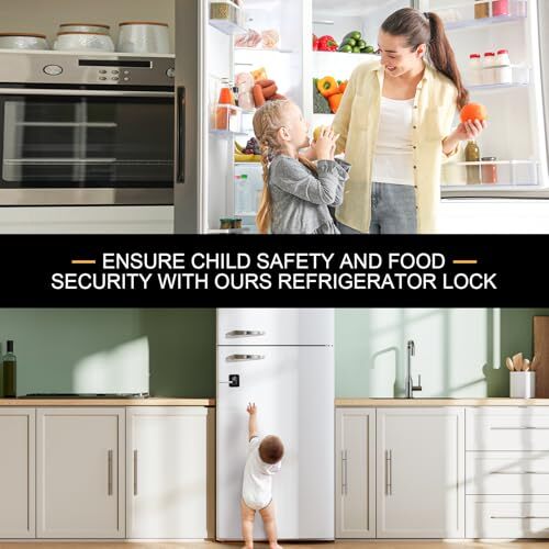 2 Pack Fridge Door Lock with Keys – Child Safety Lock for Freezer Cabinet - Picture 3 of 6