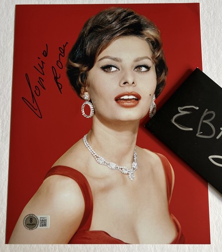 SOPHIA LOREN SIGNED Autograph PHOTO COA Beckett COA BAS Stunning - 第 1/4 張圖片