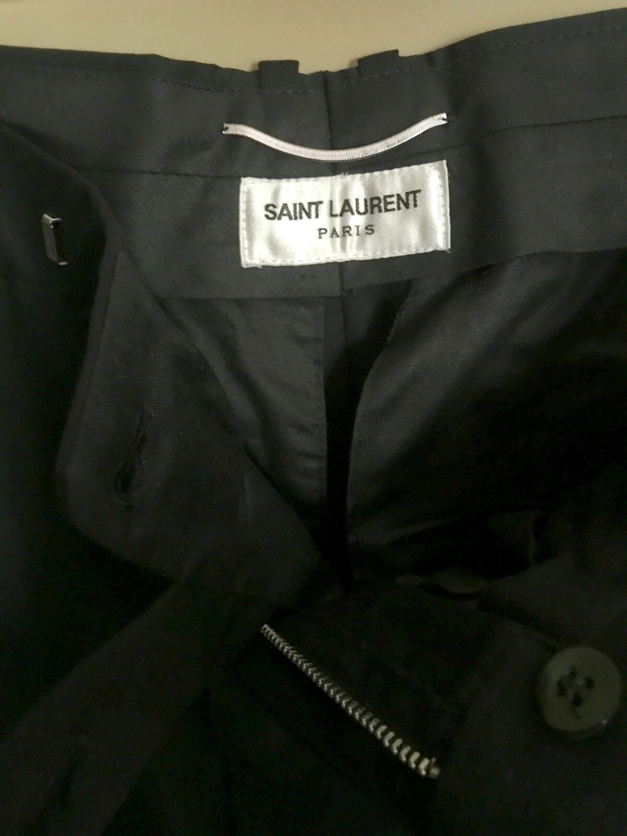 SS13 Saint Laurent Paris Black Wool Suit size 44 Hedi Slimane