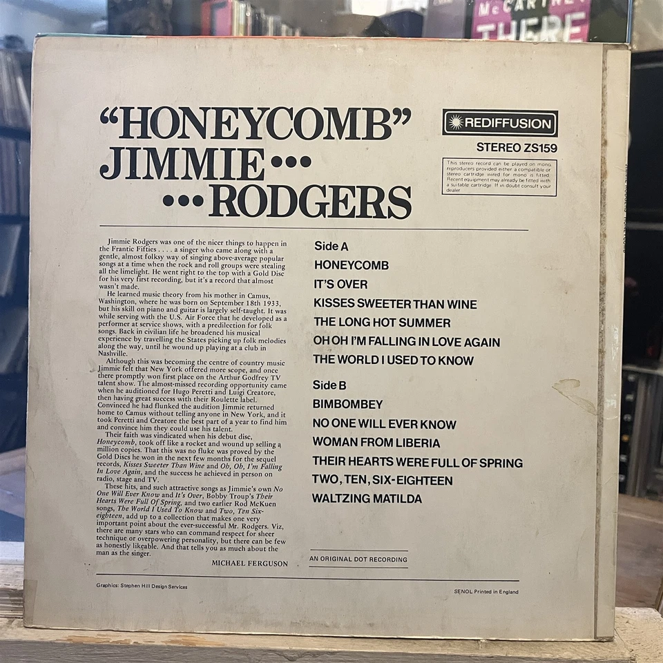 [FOLK/POP]~EXC LP~JIMMIE RODGERS~Honeycomb~[1973~REDIFFUSION~Issue]~UK Import - Image 2 of 4