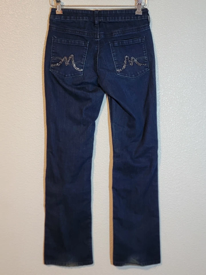 NY&C Jeans Mujer Talla 0 Curvy Bootcut Elástico tiro bajo Elástico Denim Azul Oscuro Foto 4 de 4