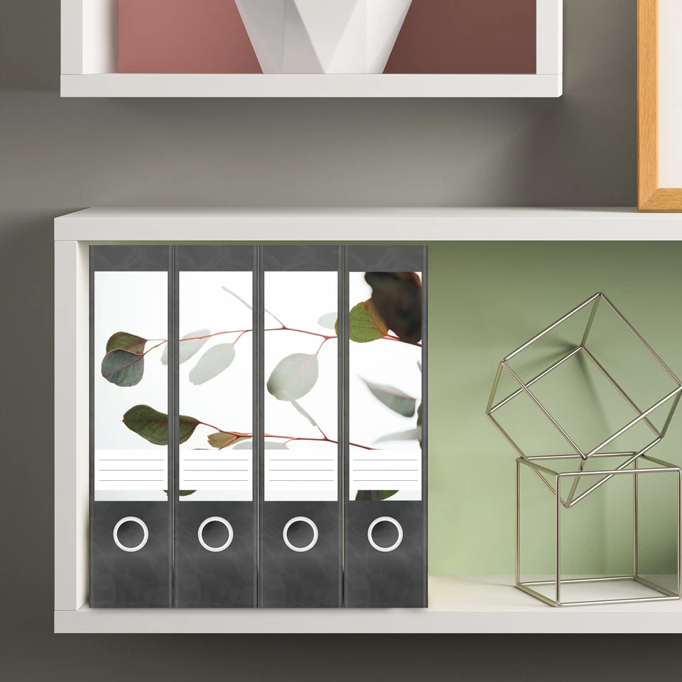 Ordnerrücken Aufkleber Set 4-teilig Panorama A4 selbstklebend Büro Eukalyptus - Bild 4 von 4