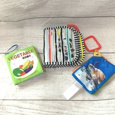 3 fabric baby books-Vegetables panda ocean life