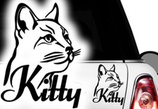1x Wunschnamen 13x10cm Name Aufkleber Katzenaufkleber Katze Cat Sticker Auto pus