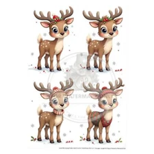 Christmas Reindeer | A4 Rice Paper | Paper for Decoupage | Decoupage Central