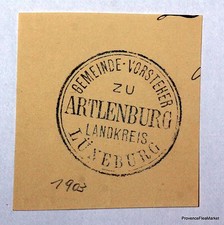 Cachet administratif ALLEMAND  1903  sur fragment  BD1