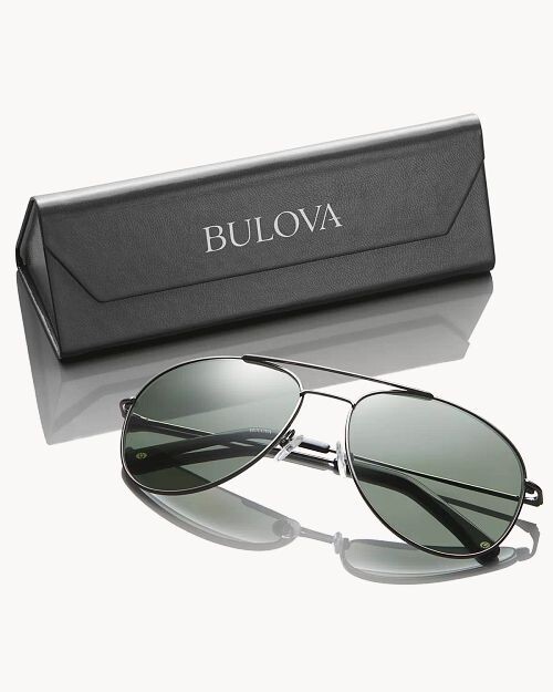 ?️Bulova Unisex Gunmetal Black Aviator Sunglasses Aviator sunglasses Bulova Black in Plastic - 27092178 main image 3