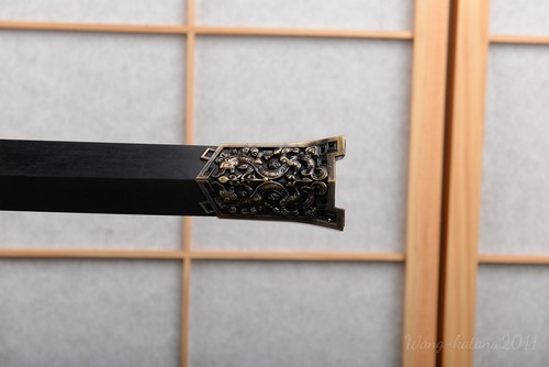 Espada de acero doblada de ébano dragón chino tradicional 102 cm afilada hecha a mano Jian神龙剑 - Imagen 6 de 12