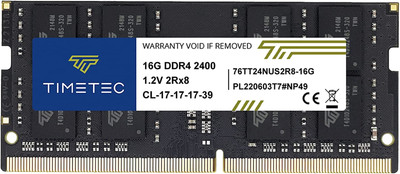 16GB DDR4 2400Mhz PC4-19200 Non-Ecc Unbuffered 1.2V CL17 2Rx8 Dual Rank 260 Pin 