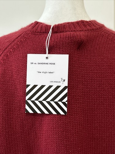 Neu mit Etikett Sandrine Rose Wolle Kaschmir Jungen Don’t Cry bestickter Pullover weinrot/rot M - Bild 10 von 13