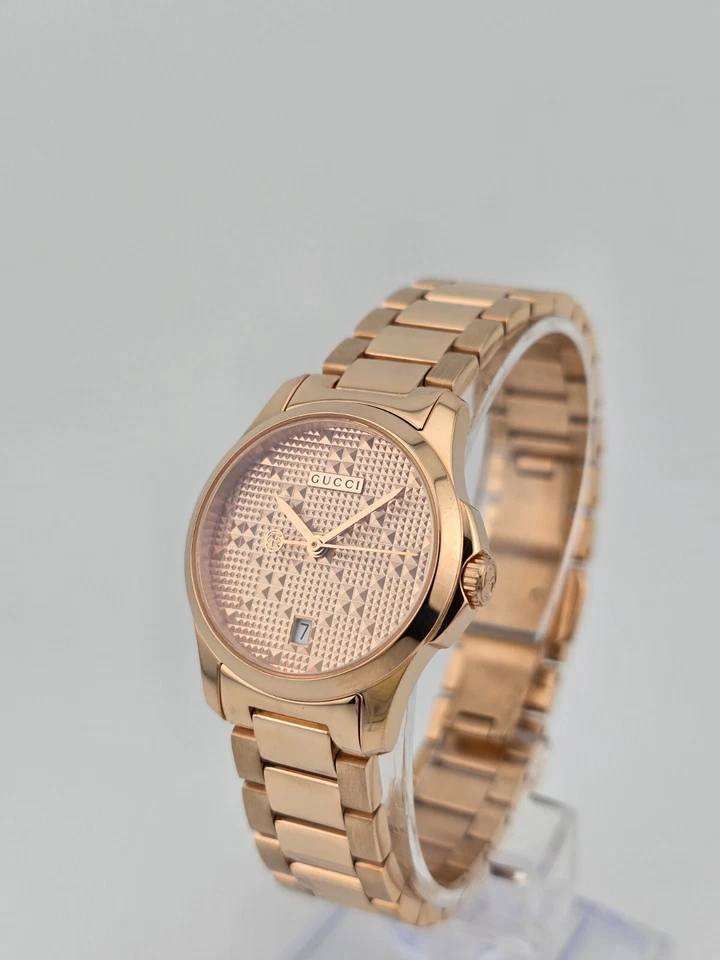 Gucci Women’s G-Timeless Rose Gold Dial Quartz Watch - YA126567 ($1010 MSRP) - Image 3 of 4