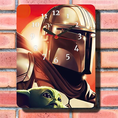 Star Wars Mandalorian Design Wanduhr Neu Verpackt Ideales Geschenk Wandbehang