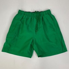 Nike Swim Shorts Green Cargo Pockets Elastic Waist Activewear Small