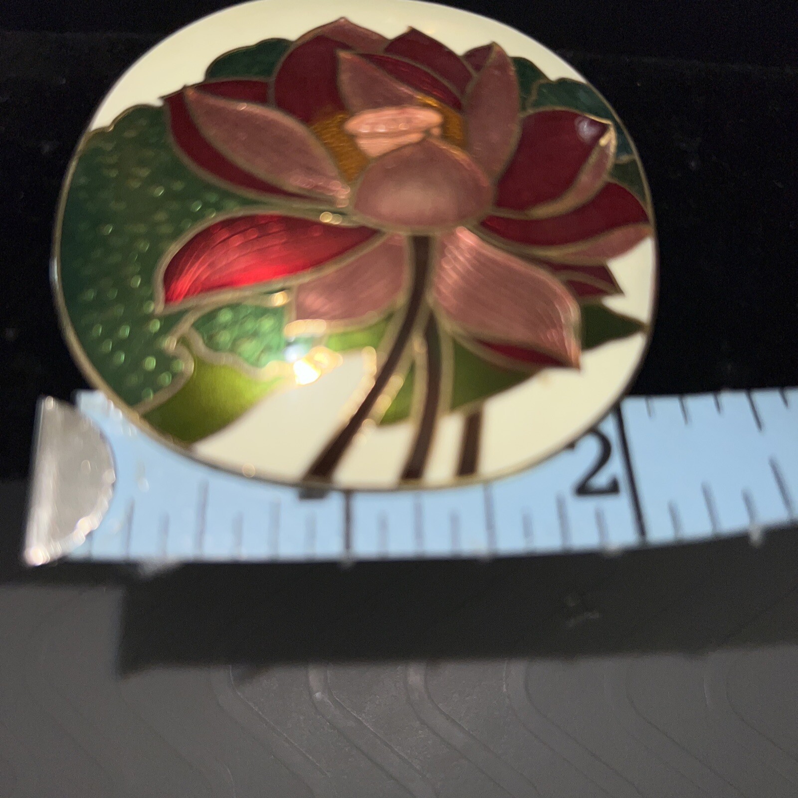 Gold Plated Lotus Flower Brooch Pin - White & Blue Enamel Lapel Pin With Gift Box, 2.5x2.3cm