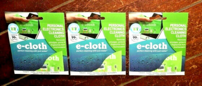 3 x E-Cloth Personal Electronics Cleaning Cloth  1 Cloth 8'' x 12'' Per Package  