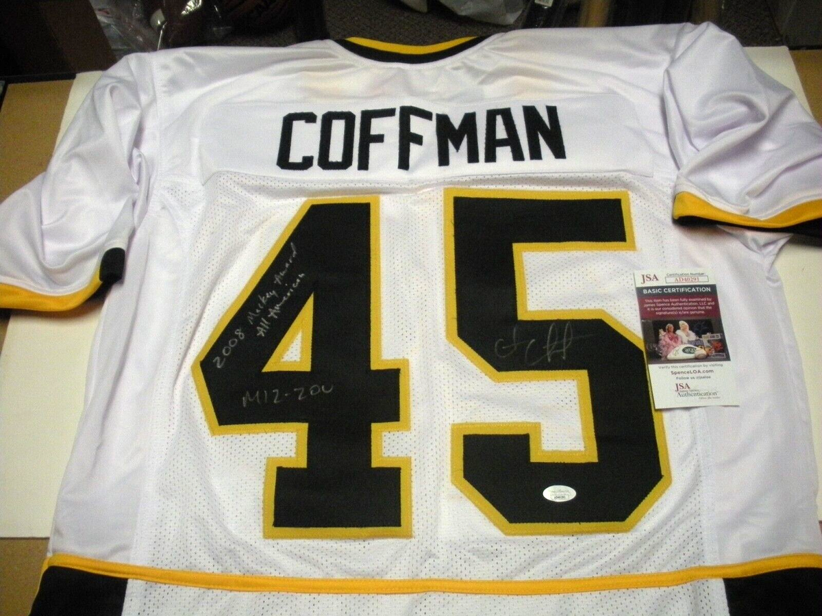 CHASE COFFMAN MISSOURI TIGERS 2008 MACKEY AWARD,AA WHITE JSA/COA