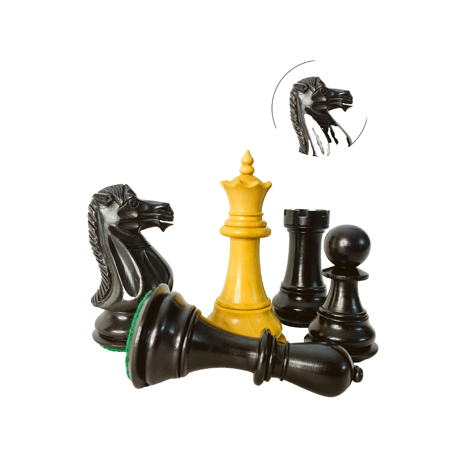 Accesorios de ajedrez negro de madera